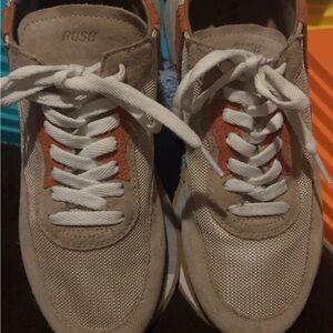 GHOUD RUSH Men's Tan and Orange Sneakers